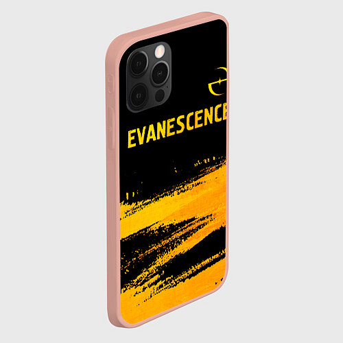 Чехол iPhone 12 Pro Max Evanescence - gold gradient: символ сверху / 3D-Светло-розовый – фото 2