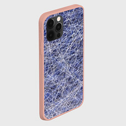 Чехол для iPhone 12 Pro Max Паттерн из хаотичных линий - экспрессия, цвет: 3D-светло-розовый — фото 2