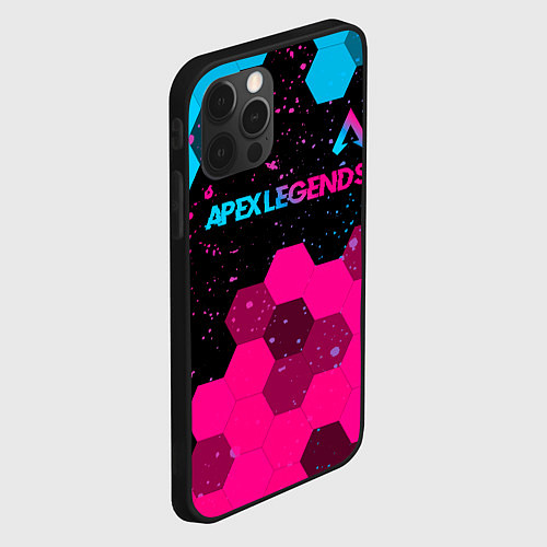 Чехол iPhone 12 Pro Max Apex Legends - neon gradient: символ сверху / 3D-Черный – фото 2