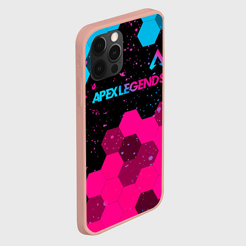 Чехол iPhone 12 Pro Max Apex Legends - neon gradient: символ сверху / 3D-Светло-розовый – фото 2
