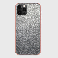 Чехол для iPhone 12 Pro Max Нержавеющая сталь - текстура шагрень, цвет: 3D-светло-розовый