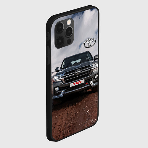 Чехол iPhone 12 Pro Max Toyota Land Cruiser in the mountains / 3D-Черный – фото 2