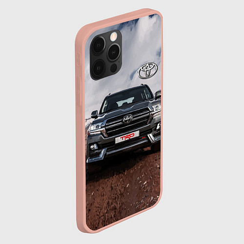 Чехол iPhone 12 Pro Max Toyota Land Cruiser in the mountains / 3D-Светло-розовый – фото 2