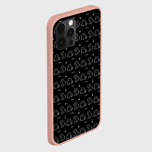 Чехол iPhone 12 Pro Max Сидящие Коты и Кошки / 3D-Светло-розовый – фото 2