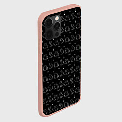 Чехол для iPhone 12 Pro Max Сидящие Коты и Кошки, цвет: 3D-светло-розовый — фото 2