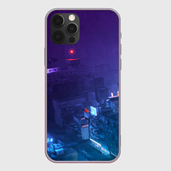 Чехол для iPhone 12 Pro Max Stray город неон, цвет: 3D-серый