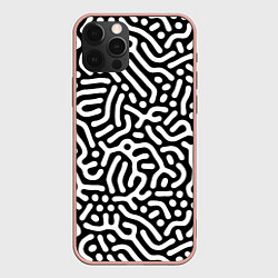 Чехол для iPhone 12 Pro Max Лабиринт - паттерн, цвет: 3D-светло-розовый