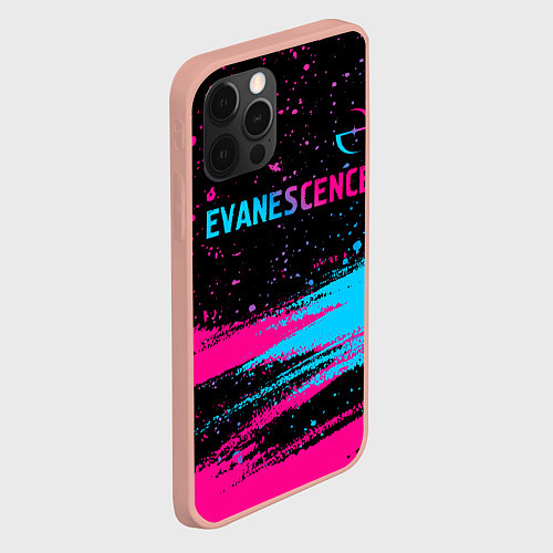 Чехол iPhone 12 Pro Max Evanescence - neon gradient: символ сверху / 3D-Светло-розовый – фото 2