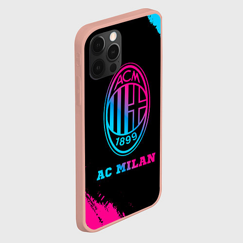 Чехол iPhone 12 Pro Max AC Milan - neon gradient / 3D-Светло-розовый – фото 2