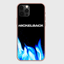 Чехол для iPhone 12 Pro Max Nickelback blue fire, цвет: 3D-светло-розовый