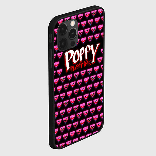 Чехол iPhone 12 Pro Max Poppy Playtime - Kissy Missy Pattern - Huggy Wuggy / 3D-Черный – фото 2