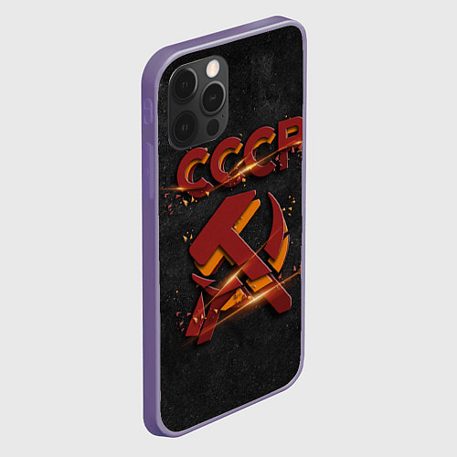 Чехол iPhone 12 Pro Max Серп и молот символ СССР / 3D-Серый – фото 2