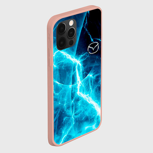 Чехол iPhone 12 Pro Max Mazda - молнии / 3D-Светло-розовый – фото 2