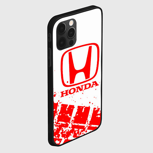 Чехол iPhone 12 Pro Max Honda - красный след шины / 3D-Черный – фото 2