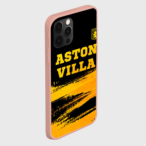 Чехол iPhone 12 Pro Max Aston Villa - gold gradient: символ сверху / 3D-Светло-розовый – фото 2