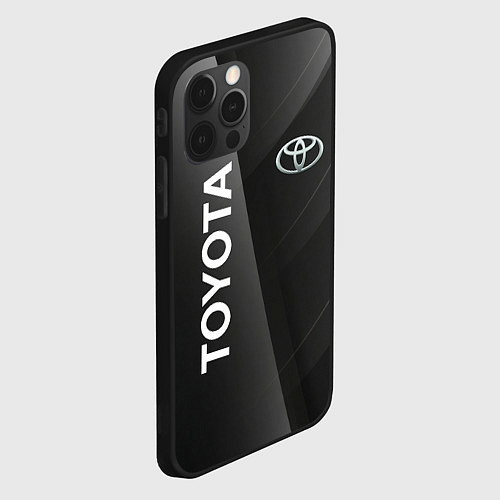Чехол iPhone 12 Pro Max Toyota - серая абстракция / 3D-Черный – фото 2