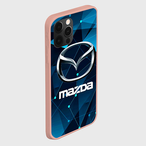 Чехол iPhone 12 Pro Max Mazda - абстракция / 3D-Светло-розовый – фото 2