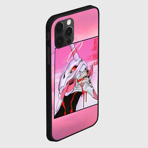 Чехол iPhone 12 Pro Max EVANGELION PINK Берсерк mode / 3D-Черный – фото 2