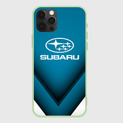 Чехол для iPhone 12 Pro Max Subaru - абстракция, цвет: 3D-салатовый