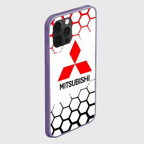 Чехол iPhone 12 Pro Max Mitsubishi - логотип / 3D-Серый – фото 2