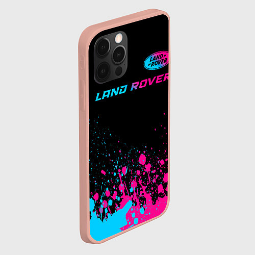 Чехол iPhone 12 Pro Max Land Rover - neon gradient: символ сверху / 3D-Светло-розовый – фото 2