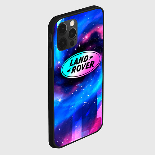 Чехол iPhone 12 Pro Max Land Rover неоновый космос / 3D-Черный – фото 2