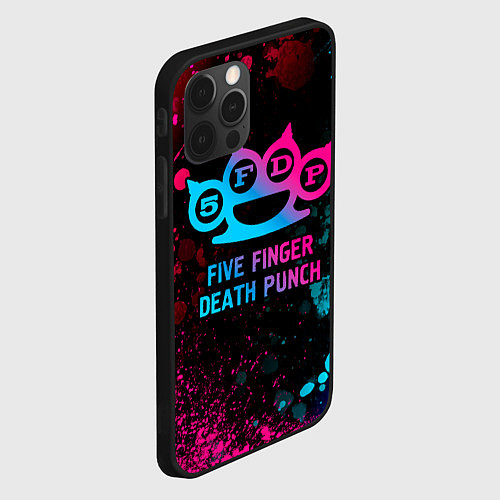 Чехол iPhone 12 Pro Max Five Finger Death Punch - neon gradient / 3D-Черный – фото 2