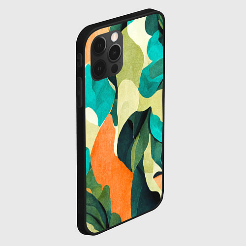 Чехол iPhone 12 Pro Max Multicoloured camouflage / 3D-Черный – фото 2