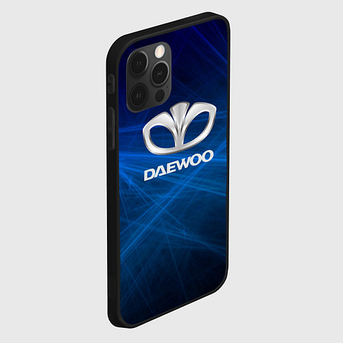 Чехол iPhone 12 Pro Max Daewoo - лучи / 3D-Черный – фото 2