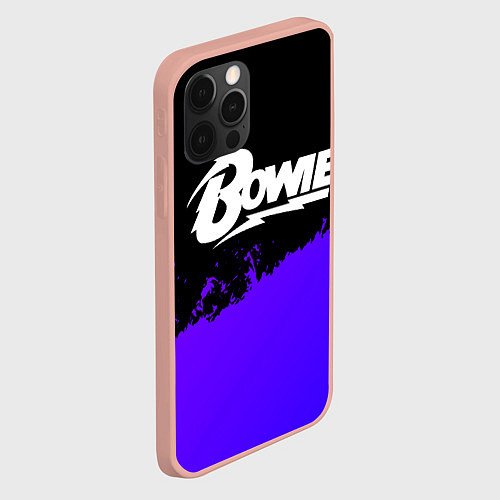 Чехол iPhone 12 Pro Max David Bowie purple grunge / 3D-Светло-розовый – фото 2