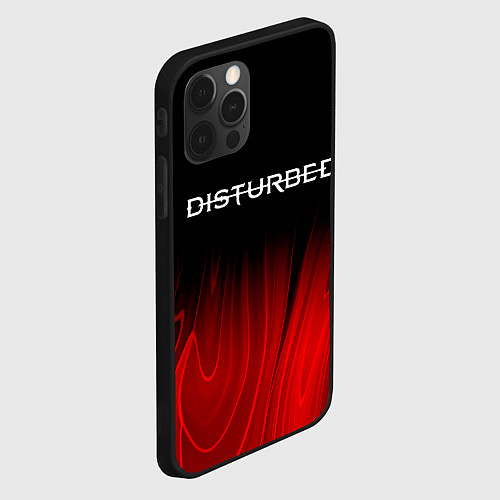 Чехол iPhone 12 Pro Max Disturbed red plasma / 3D-Черный – фото 2