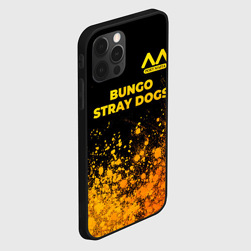 Чехол iPhone 12 Pro Max Bungo Stray Dogs - gold gradient: символ сверху / 3D-Черный – фото 2