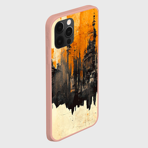 Чехол iPhone 12 Pro Max Гранжевый город / 3D-Светло-розовый – фото 2