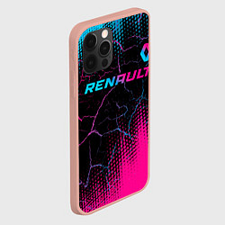 Чехол для iPhone 12 Pro Max Renault - neon gradient: символ сверху, цвет: 3D-светло-розовый — фото 2