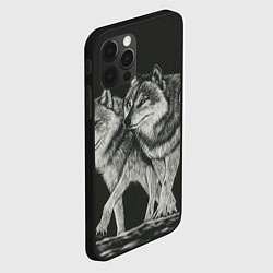 Чехол для iPhone 12 Pro Max Три волка, цвет: 3D-черный — фото 2