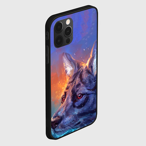 Чехол iPhone 12 Pro Max Замерзший волк зимой / 3D-Черный – фото 2