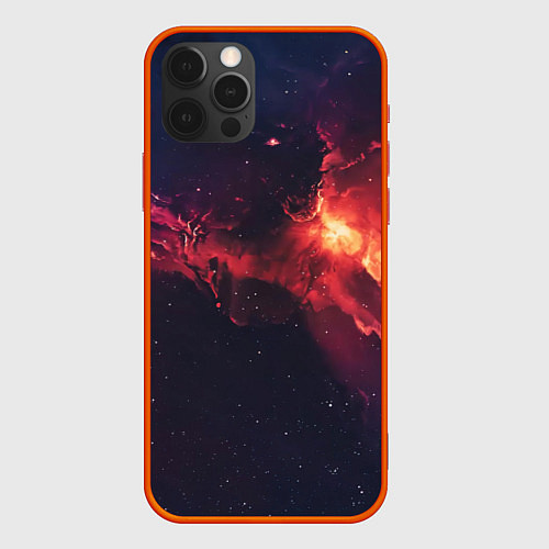 Чехол iPhone 12 Pro Max Космическое пламя / 3D-Красный – фото 1