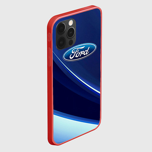 Чехол iPhone 12 Pro Max Ford - абстракция / 3D-Красный – фото 2