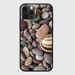 Чехол для iPhone 12 Pro Max Морские камни и ракушки, цвет: 3D-черный