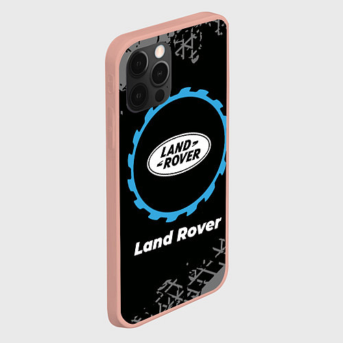 Чехол iPhone 12 Pro Max Land Rover в стиле Top Gear со следами шин на фоне / 3D-Светло-розовый – фото 2
