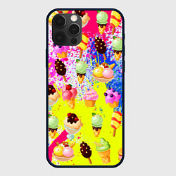 Чехол для iPhone 12 Pro Max Вкусные Мороженки, цвет: 3D-черный