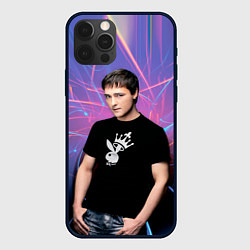 Чехол для iPhone 12 Pro Max Юрий Шатунов на неоновом фоне, цвет: 3D-черный