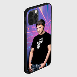 Чехол для iPhone 12 Pro Max Юрий Шатунов на неоновом фоне, цвет: 3D-черный — фото 2