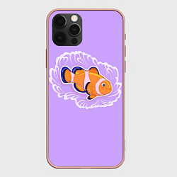 Чехол для iPhone 12 Pro Max Яркая рыбка Клоун, цвет: 3D-светло-розовый
