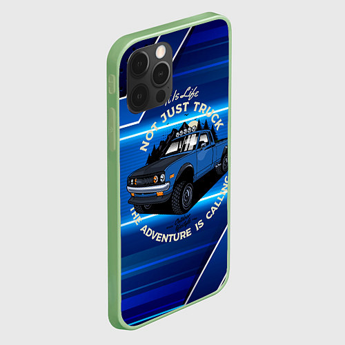 Чехол iPhone 12 Pro Max Путешественник - внедорожник / 3D-Салатовый – фото 2