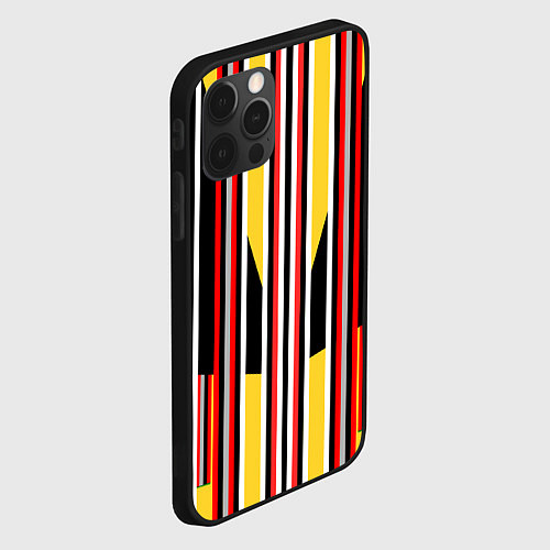 Чехол iPhone 12 Pro Max Геометрические цветные фигуры полосы geometry / 3D-Черный – фото 2