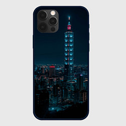 Чехол для iPhone 12 Pro Max Ночной неоновый город, цвет: 3D-черный