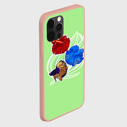 Чехол для iPhone 12 Pro Max Необычные красочные рыбки, цвет: 3D-светло-розовый — фото 2