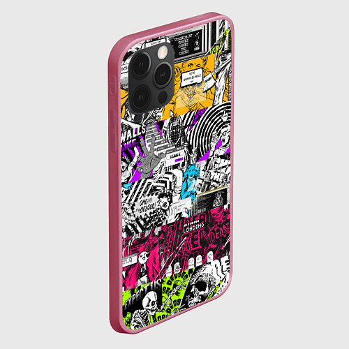 Чехол iPhone 12 Pro Max Граффити Watch Dogs 2 / 3D-Малиновый – фото 2