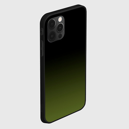 Чехол iPhone 12 Pro Max Черный и хвойный зеленый градиент / 3D-Черный – фото 2